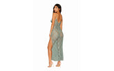 Dreamgirl Lingerie Womens Long Chemise With G-String Sage BabyDolls And Chemises